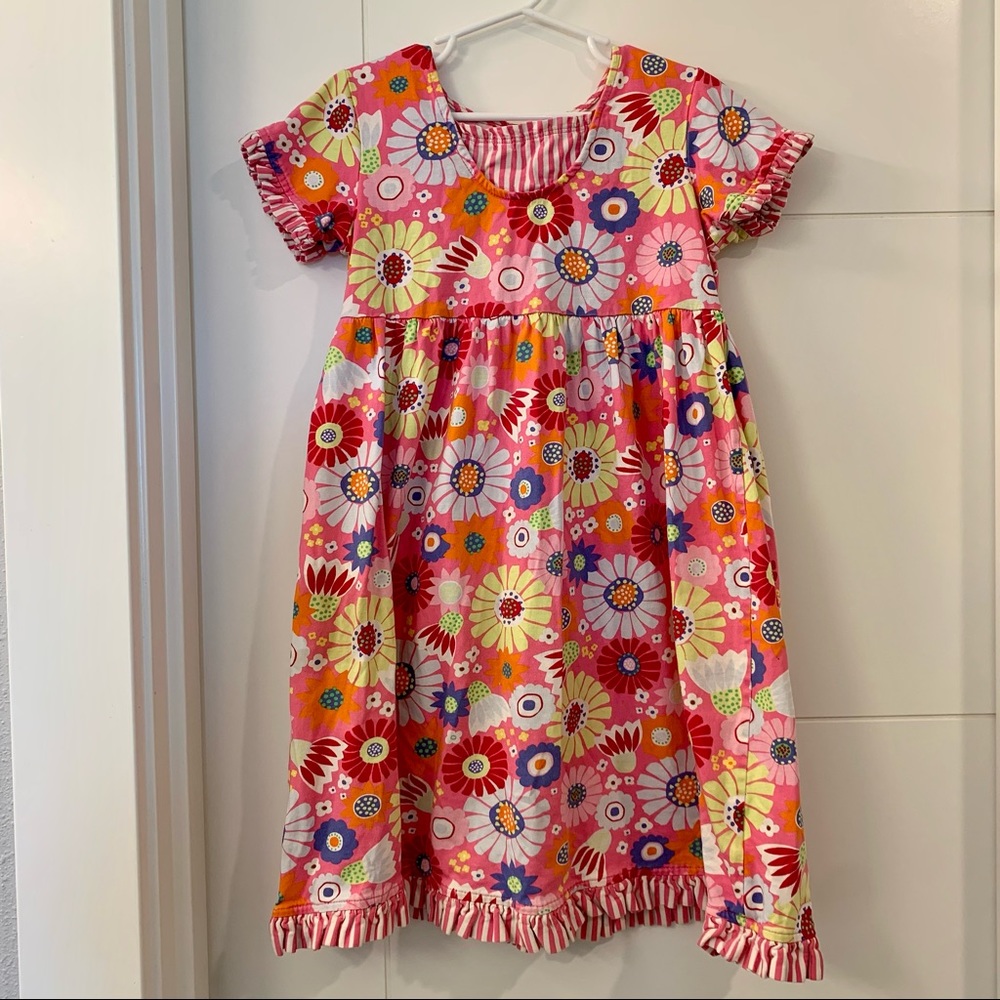 Hanna Andersson 120 6/7 Floral Short Sleeve Dress